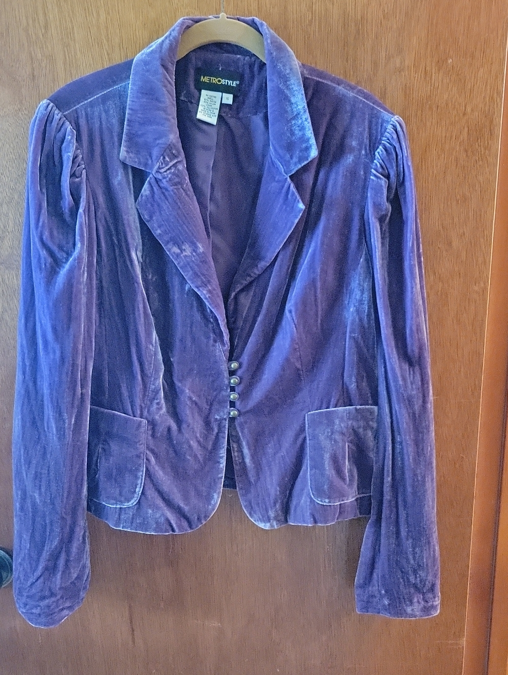 Metrostyle Deep Purple Velvet Blazer Jacket